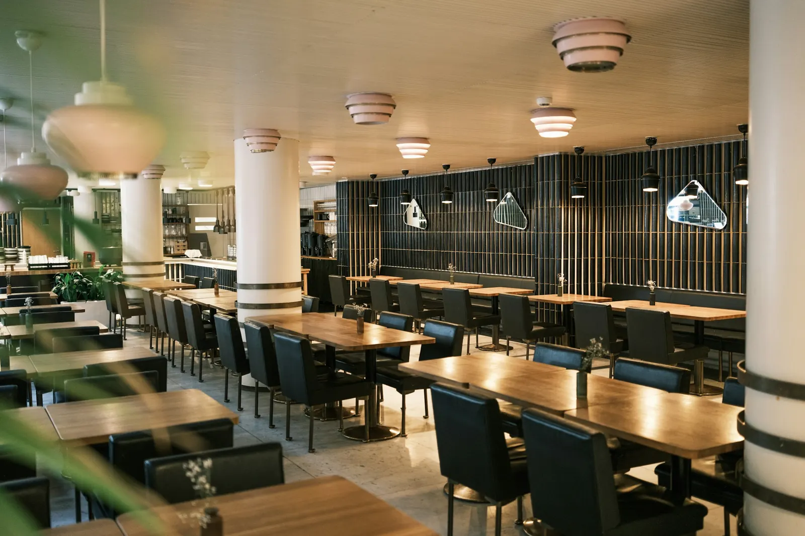 Newly fitted restaurant dining room before opening